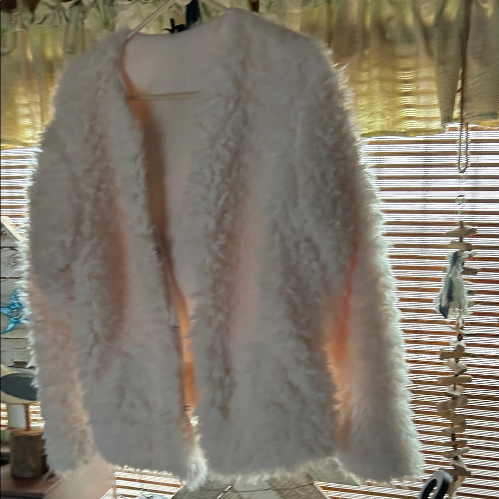 Women's White Fuzzy Jacket